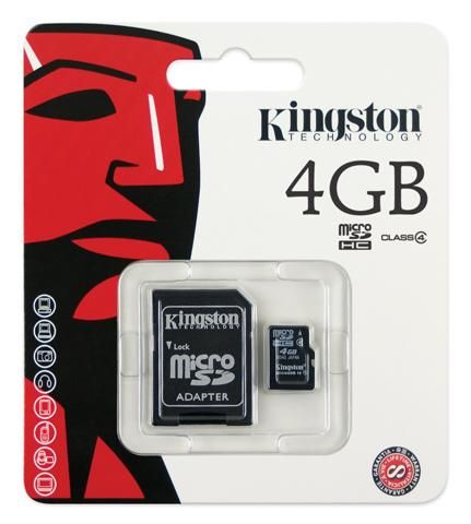 Cartão de Memoria MICRO SD 4GB COM ADAPTADOR SD